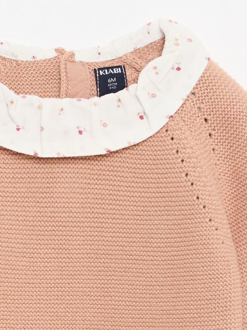 Camisola em ponto musse com gola Peter Pan - Kiabi