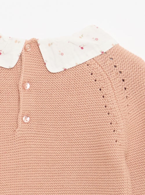 Camisola em ponto musse com gola Peter Pan - Kiabi