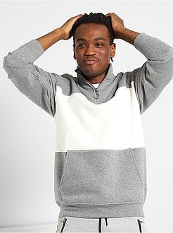 Camisola em puro algodão com gola de fecho - Kiabi