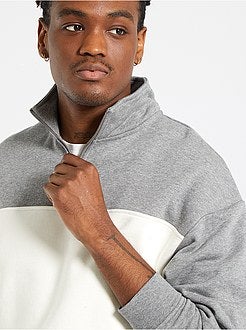 Camisola em puro algodão com gola de fecho - Kiabi