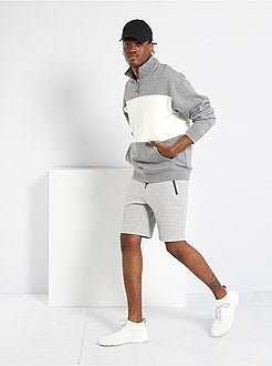 Camisola em puro algodão com gola de fecho - Kiabi