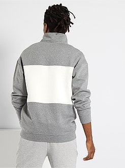 Camisola em puro algodão com gola de fecho - Kiabi