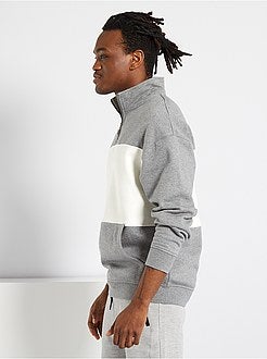 Camisola em puro algodão com gola de fecho - Kiabi