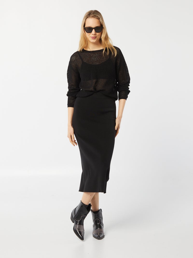 Camisola em rede Preto - Kiabi