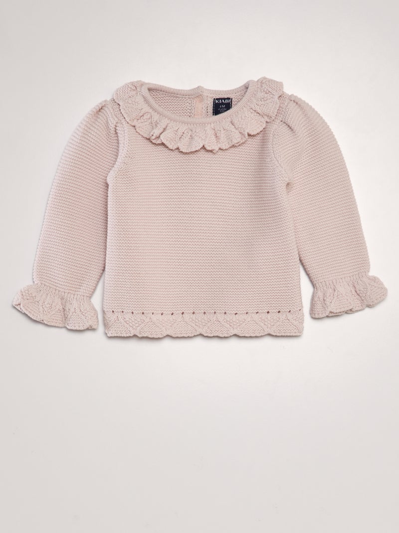 Camisola em tecido ajurado ROSA - Kiabi