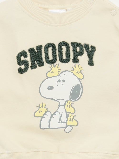 Camisola estampada animada 'Snoopy' em polar de algodão - Kiabi
