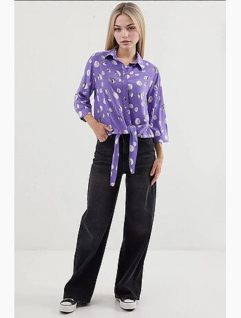 Camisola estampada com atilhos à frente bdart