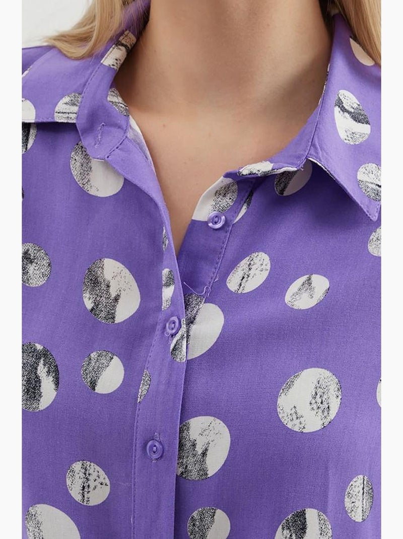 Camisola estampada com atilhos à frente bdart Lavanda - Kiabi