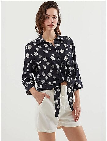 Camisola estampada com atilhos à frente bdart