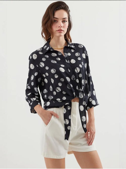 Camisola estampada com atilhos à frente bdart - Kiabi Camisola estampada com atilhos à frente bdart - Kiabi