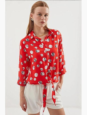Camisola estampada com atilhos à frente bdart