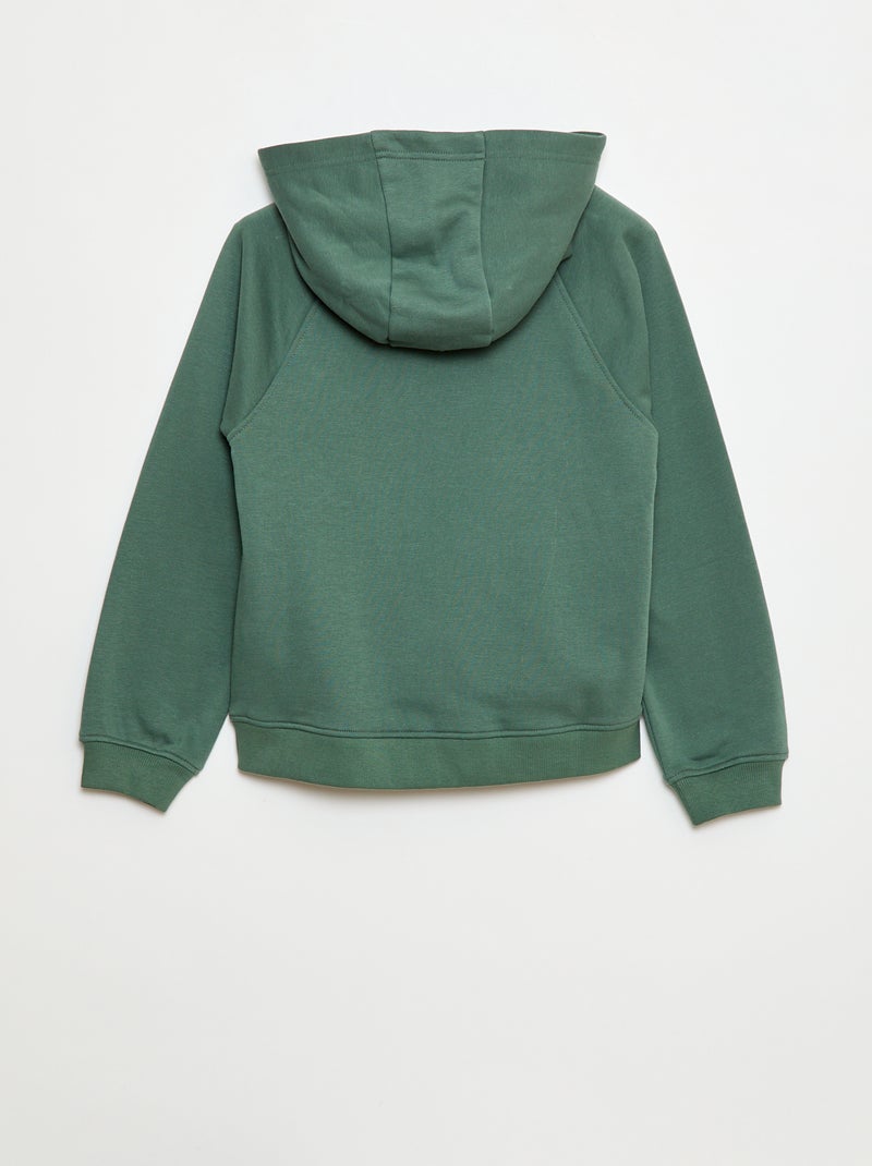 Camisola estampada com capuz - coleção fácil de vestir Verde - Kiabi
