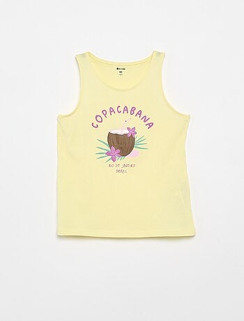 Camisola estampada de gola redonda