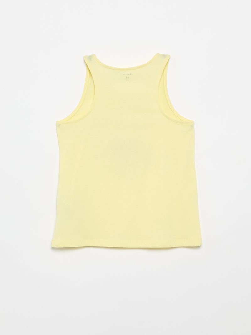 Camisola estampada de gola redonda Amarelo - Kiabi
