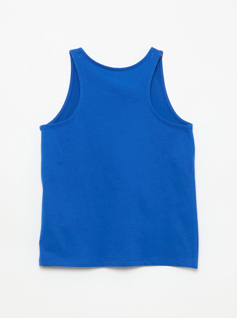 Camisola estampada de gola redonda Azul - Kiabi