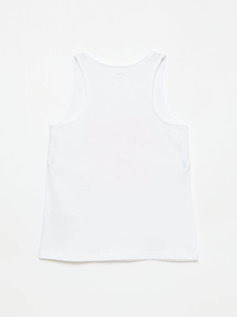 Camisola estampada de gola redonda Branco - Kiabi