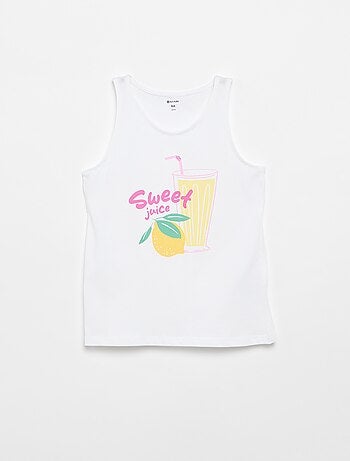 Camisola estampada de gola redonda
