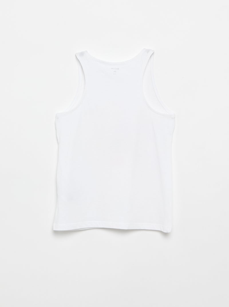 Camisola estampada de gola redonda Branco - Kiabi