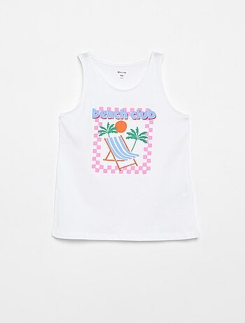 Camisola estampada de gola redonda