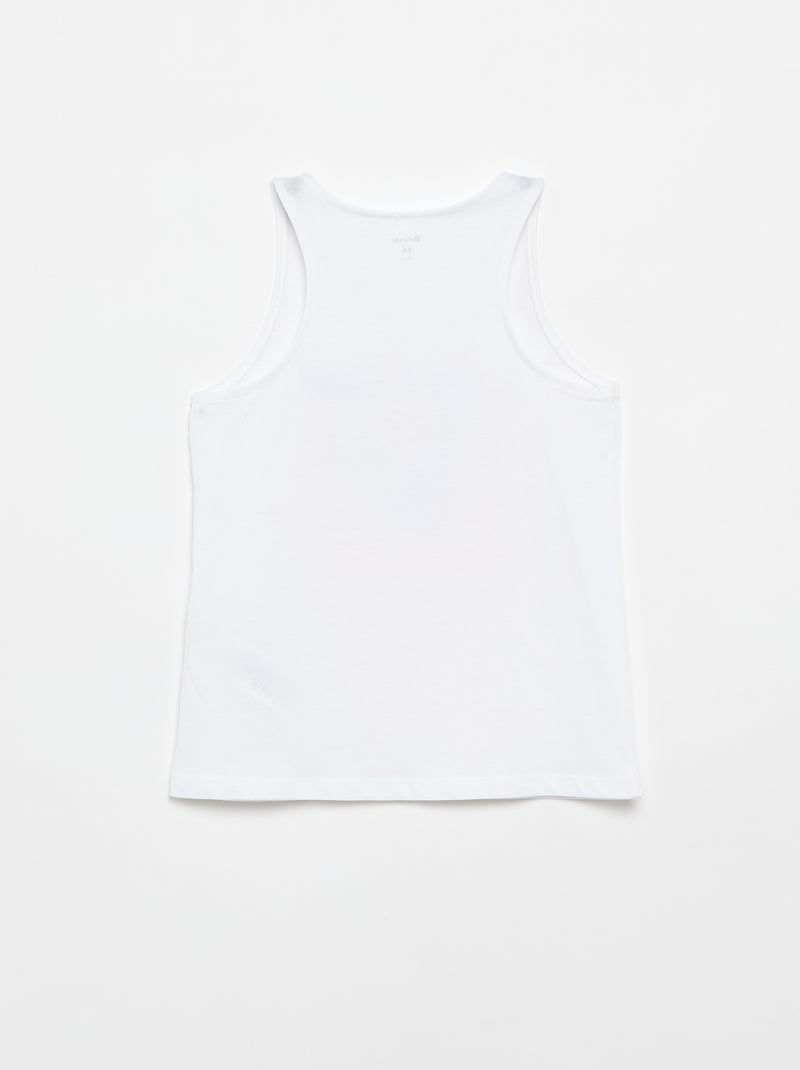 Camisola estampada de gola redonda Branco - Kiabi