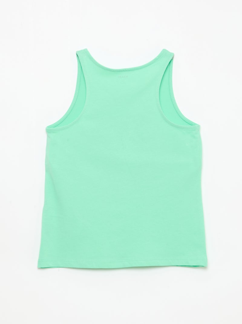 Camisola estampada de gola redonda Verde - Kiabi