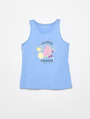 Camisola estampada de gola redonda