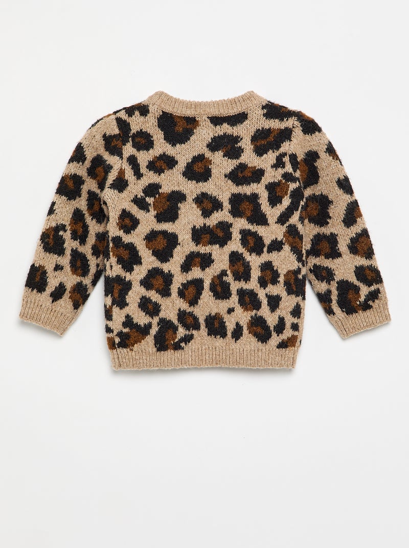 Camisola estampada de leopardo Bege - Kiabi