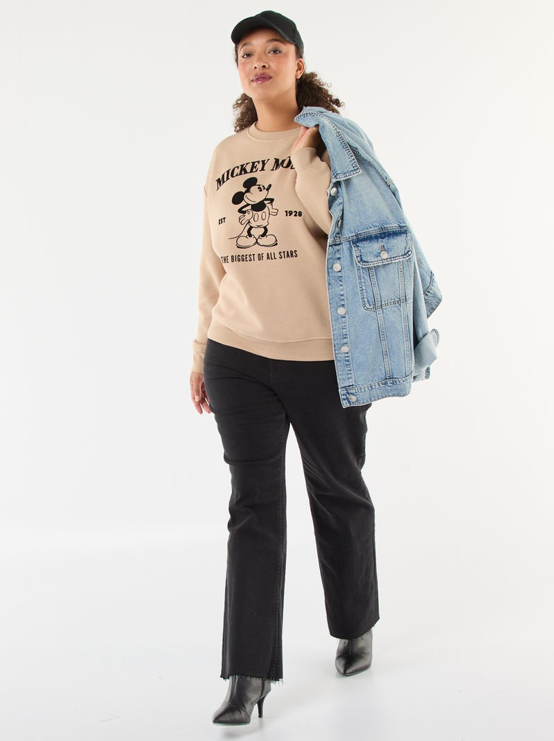 Camisola estampada "Disney" "Mickey" em algodão liso Bege - Kiabi