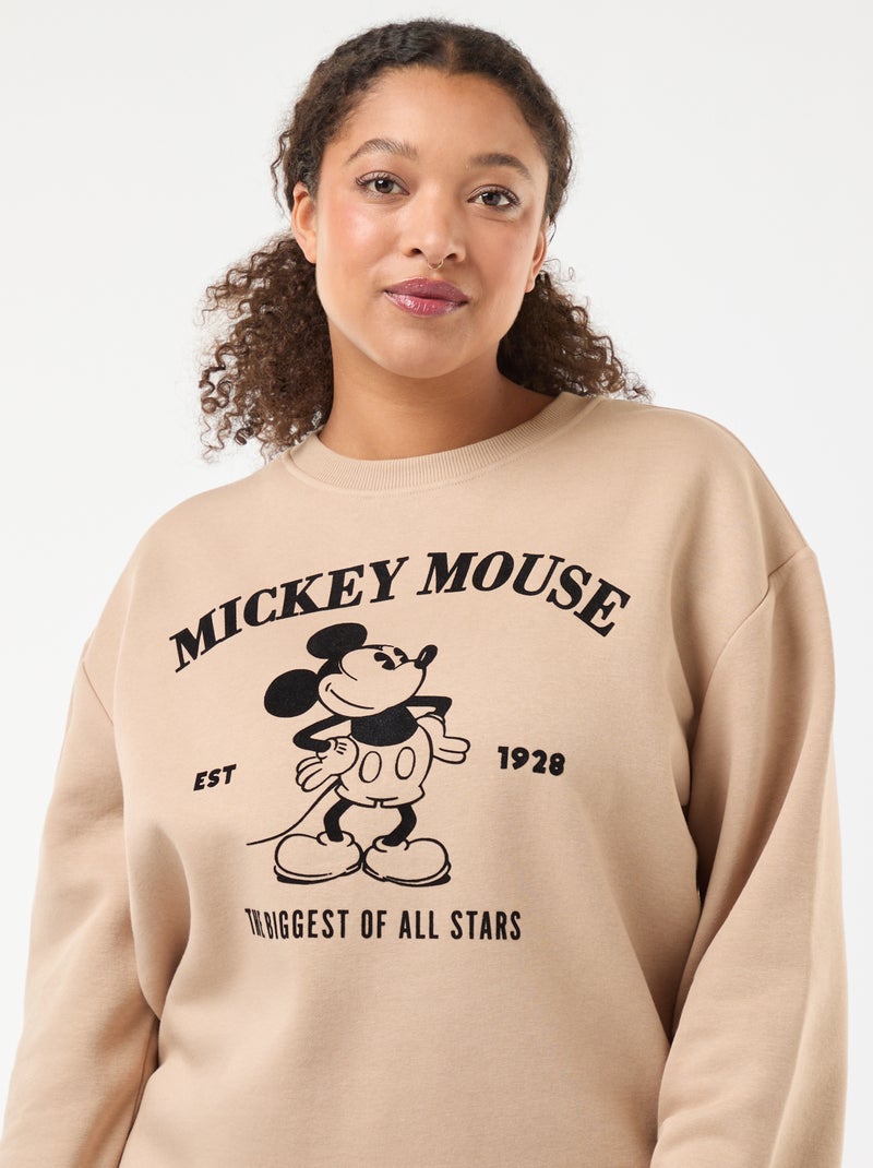 Camisola estampada "Disney" "Mickey" em algodão liso Bege - Kiabi