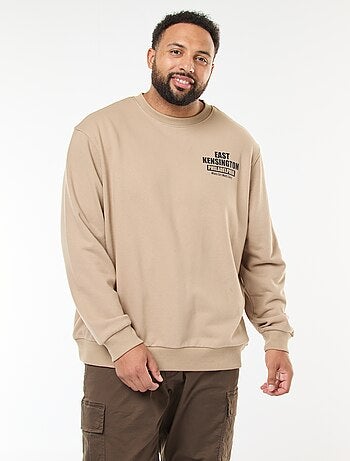 Camisola estampada frente e verso em moletom leve