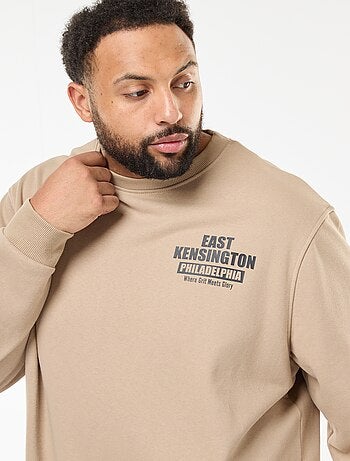 Camisola estampada frente e verso em moletom leve