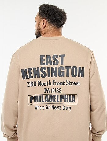 Camisola estampada frente e verso em moletom leve