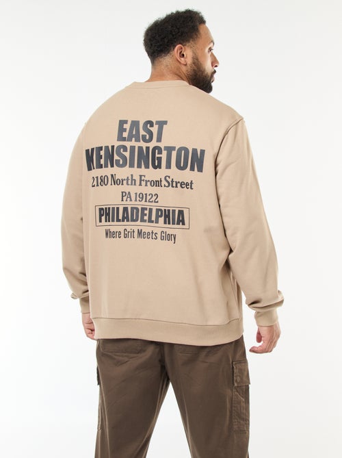 Camisola estampada frente e verso em moletom leve - Kiabi