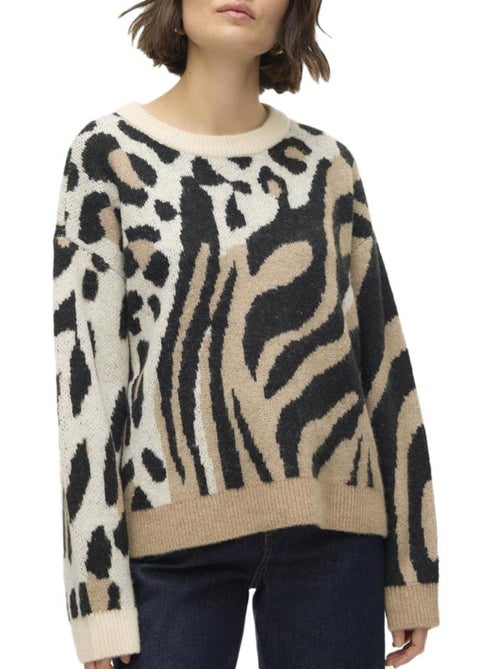 Camisola Estampada Marrom Vero Moda Kai para Mulher - Kiabi