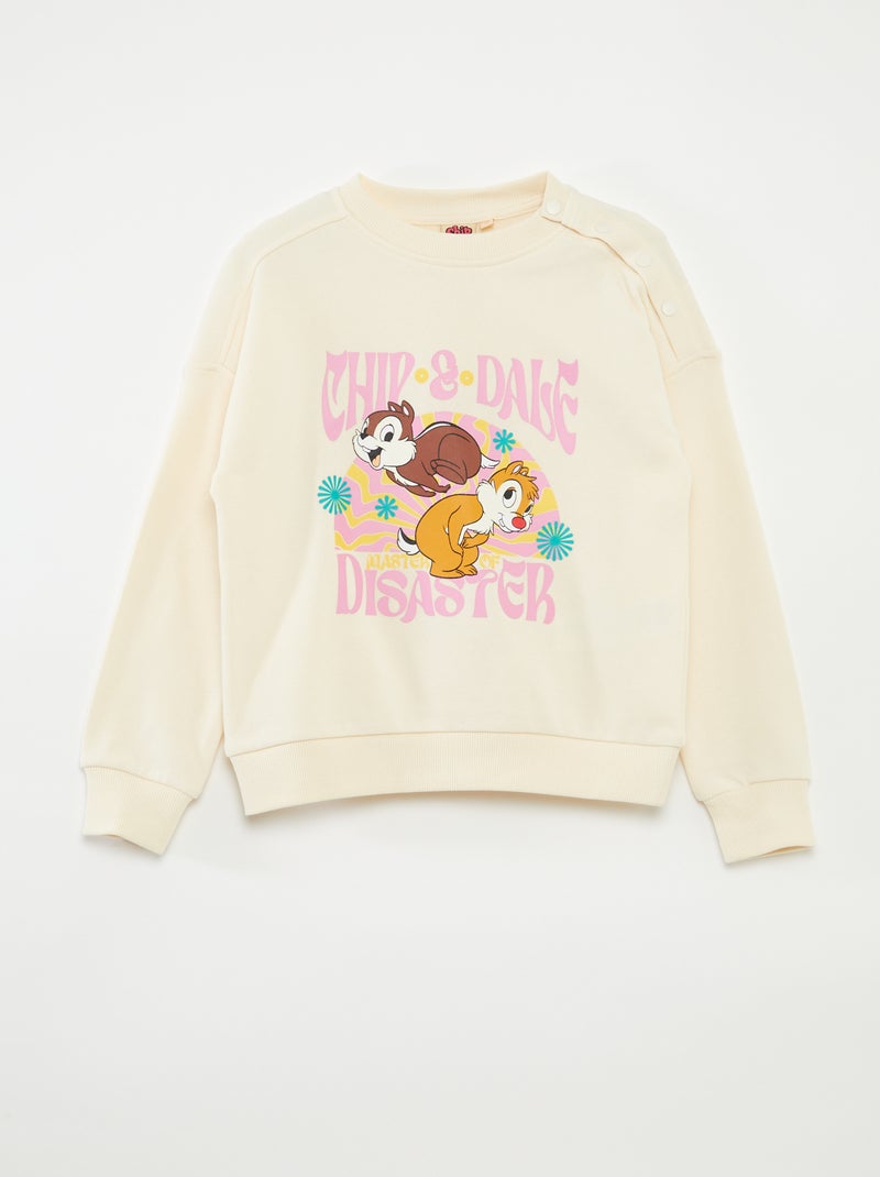 Camisola estampada "Tico e Teco" da "Disney" - coleção fácil de vestir BEGE - Kiabi