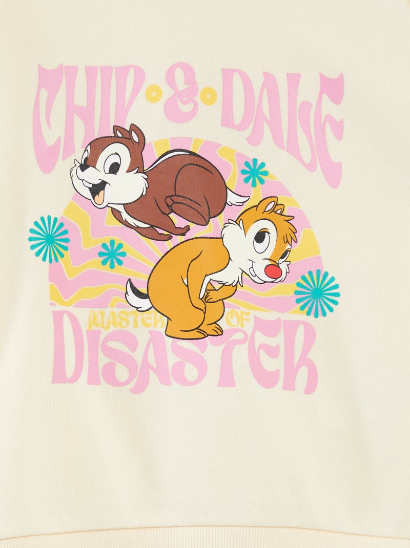 Camisola estampada "Tico e Teco" da "Disney" - coleção fácil de vestir BEGE - Kiabi