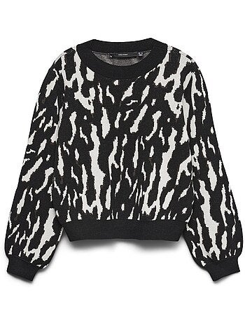 Camisola feminina vero moda nancy branca e castanha