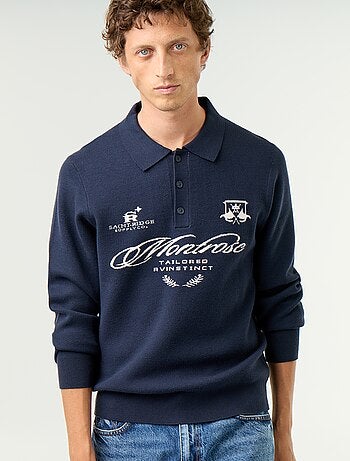 Camisola estilo polo com estampado
