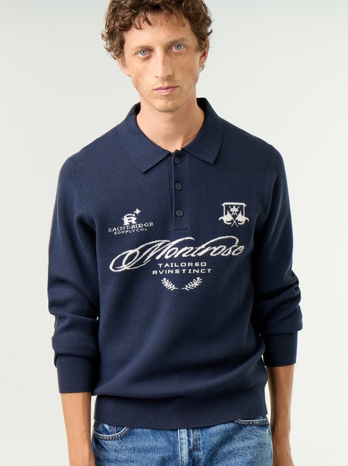 Camisola estilo polo com estampado - Kiabi