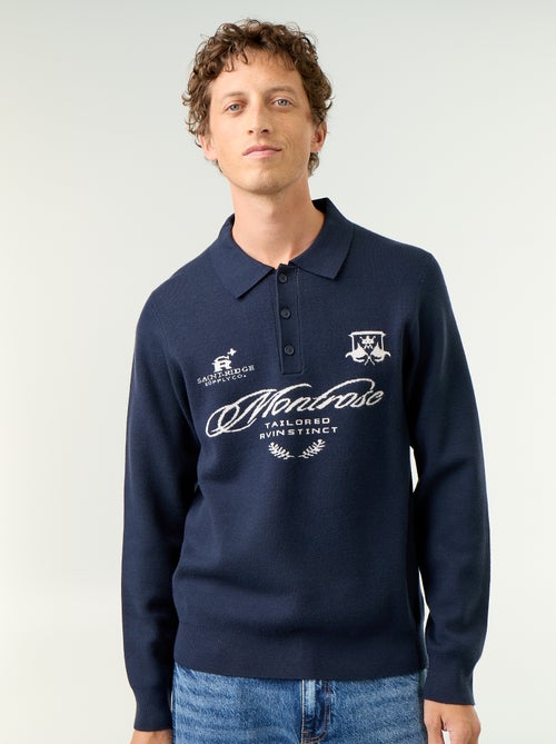 Camisola estilo polo com estampado - Kiabi
