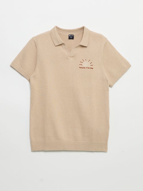 Camisola estilo polo de manga curta - Kiabi