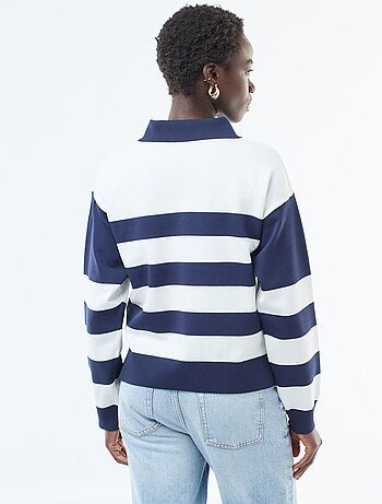 Camisola estilo polo em malha stretch