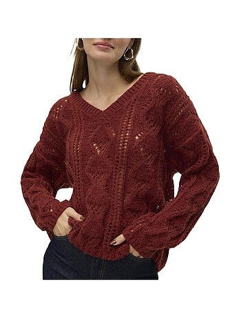 Camisola Estruturada Bordeaux Vero Moda para Mulher