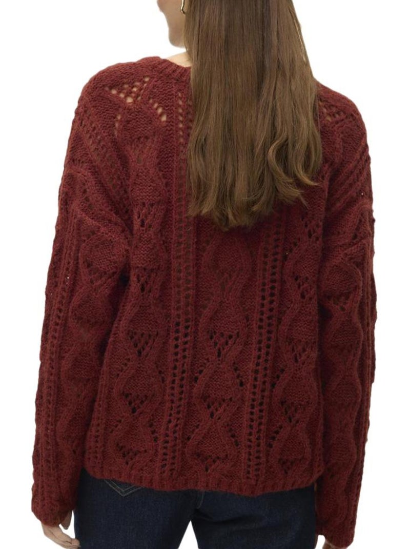 Camisola Estruturada Bordeaux Vero Moda para Mulher Bordô - Kiabi