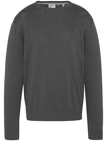 Camisola fina cinzenta básica schott para homem