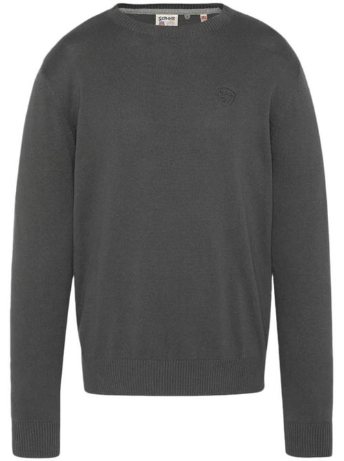 Camisola Fina Cinza Básica Schott para Homem - Kiabi Camisola Fina Cinza Básica Schott para Homem - Kiabi
