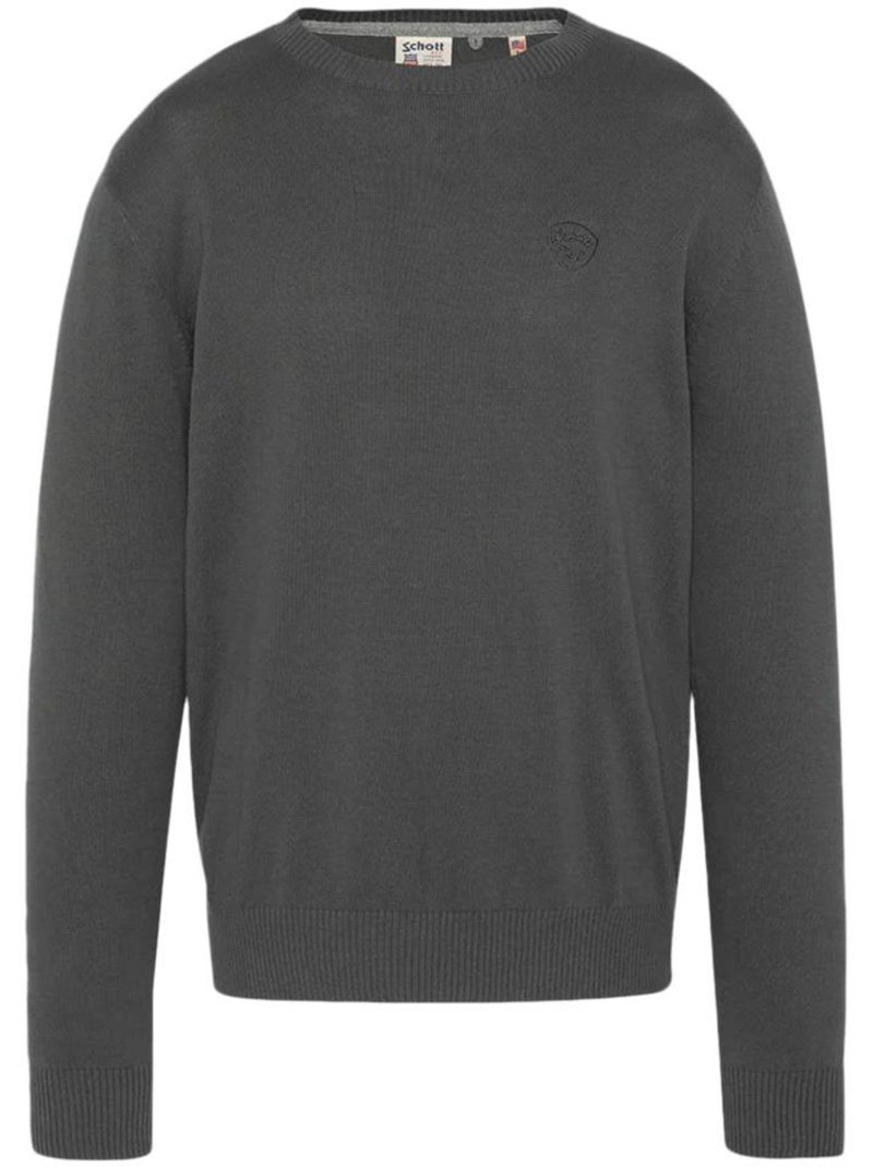Camisola Fina Cinza Básica Schott para Homem Cinza escuro - Kiabi