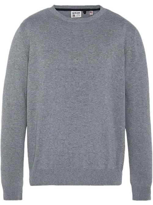 Camisola Fina Cinzenta Básica Schott para Homem - Kiabi Camisola Fina Cinzenta Básica Schott para Homem - Kiabi