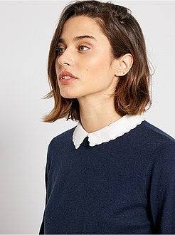 Camisola fina com gola Claudine - Kiabi