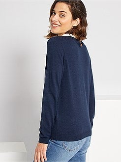 Camisola fina com gola Claudine - Kiabi